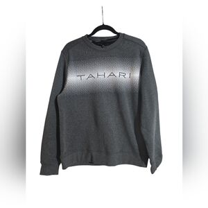 Tahari Gray Crewneck Soft Knit Men's Gray Sweater